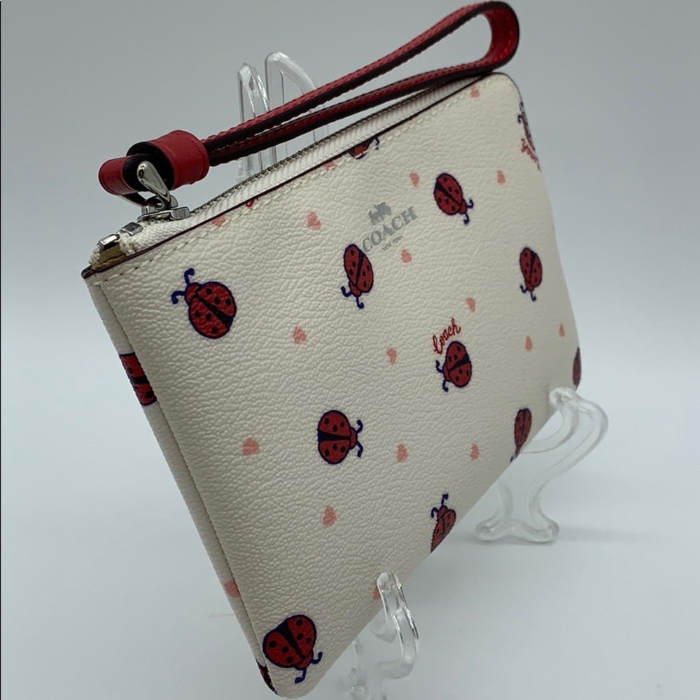 COACH Corner Zip Wristlet With Ladybug Print - Picture 4 of 16
